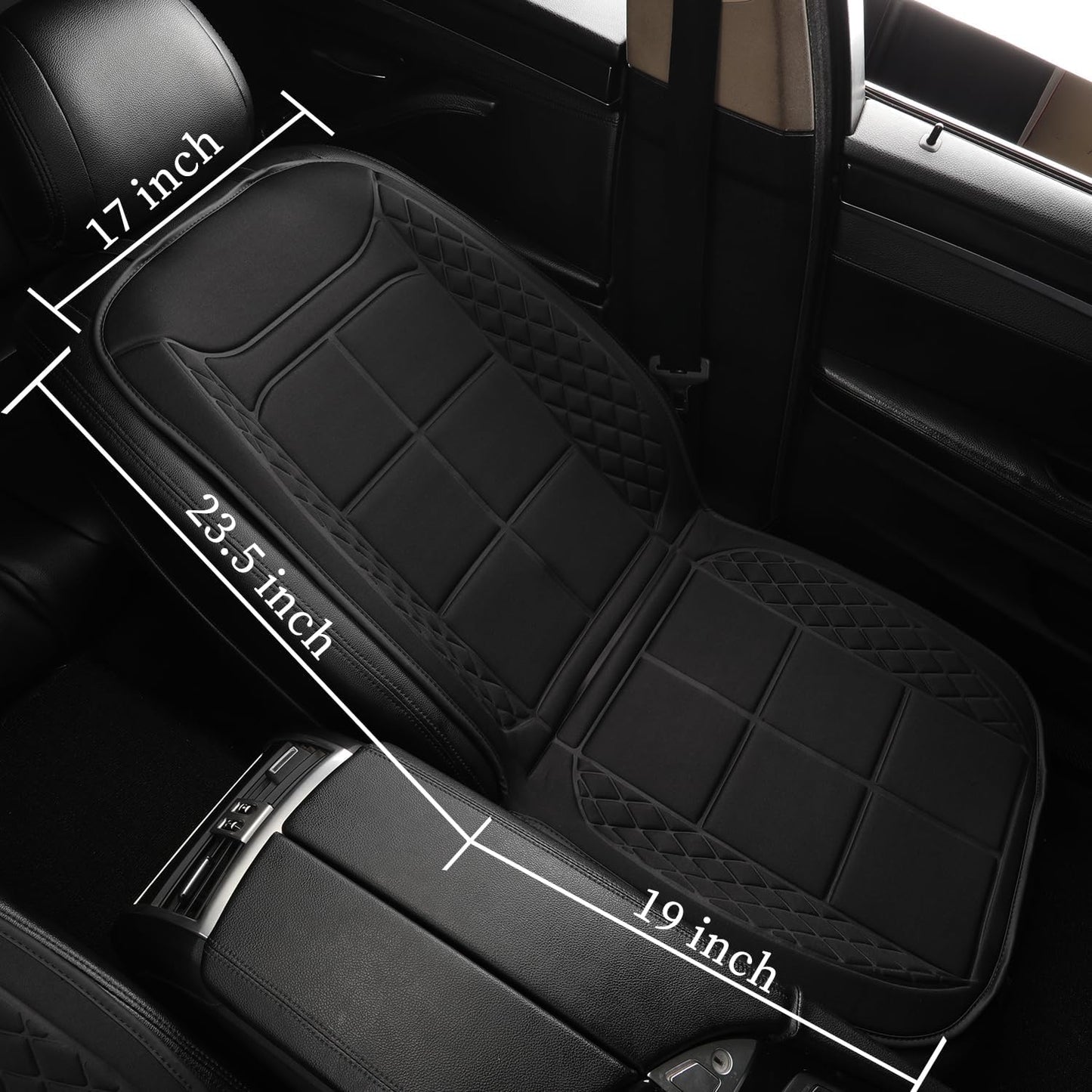 Foldable Anti-Slip Seat Cushion with Lumbar Support (Black, 1-Pack)