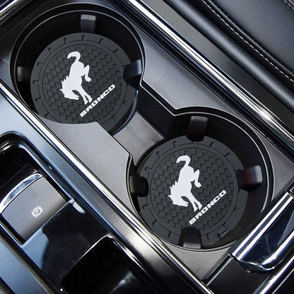 Silicone Cup Holder Coasters (2-Pack) for 2023-2024 Ford Bronco Sport - 2.75" Recessed Fit