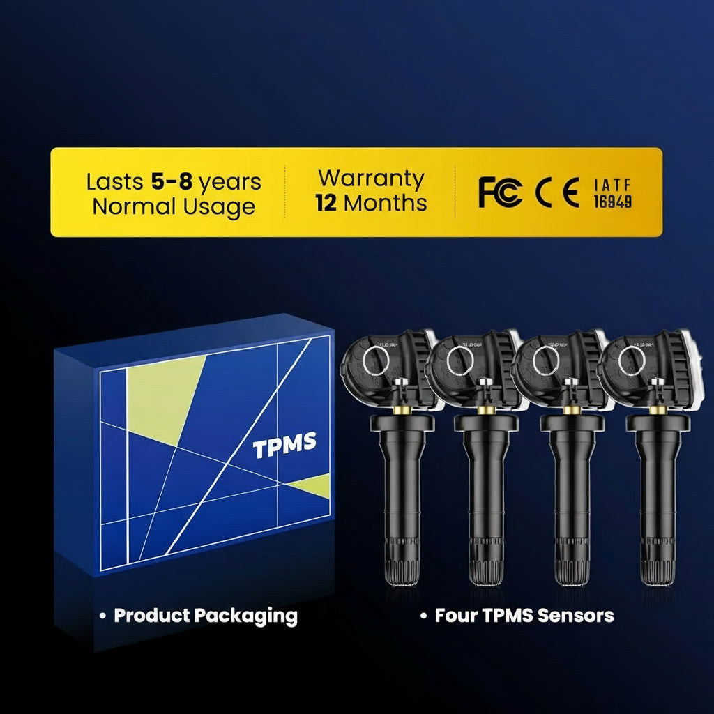 315Mhz Pre-Programmed TPMS,Compatible with:Ford F150,F-150 2015-2020/ Escape 2020-2024/ Fusion 2016-2021/ Mustang 2015-2023/ Ranger 2019-2021,Tire Pressure Monitoring Sensor OE# F2GZ1A189A(Set of 4)
