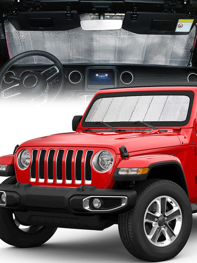 Upgraded Foldable Sun Shade for 2018-2024 Jeep Wrangler JL & Gladiator JT