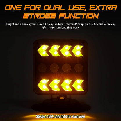 Wireless Trailer Lights – Magnetic Trail Lights Upgraded 2.4GHz Transmission with Strobe Mode Reverse Lights Multifunction Towing Lights Kit for Trucks, Boat, RV, Vehicle, Caravan