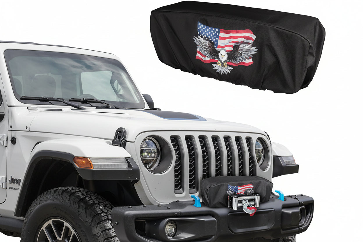 Heavy Duty Winch Cover - UV & Waterproof for 8500-17500 lbs, Universal Fit