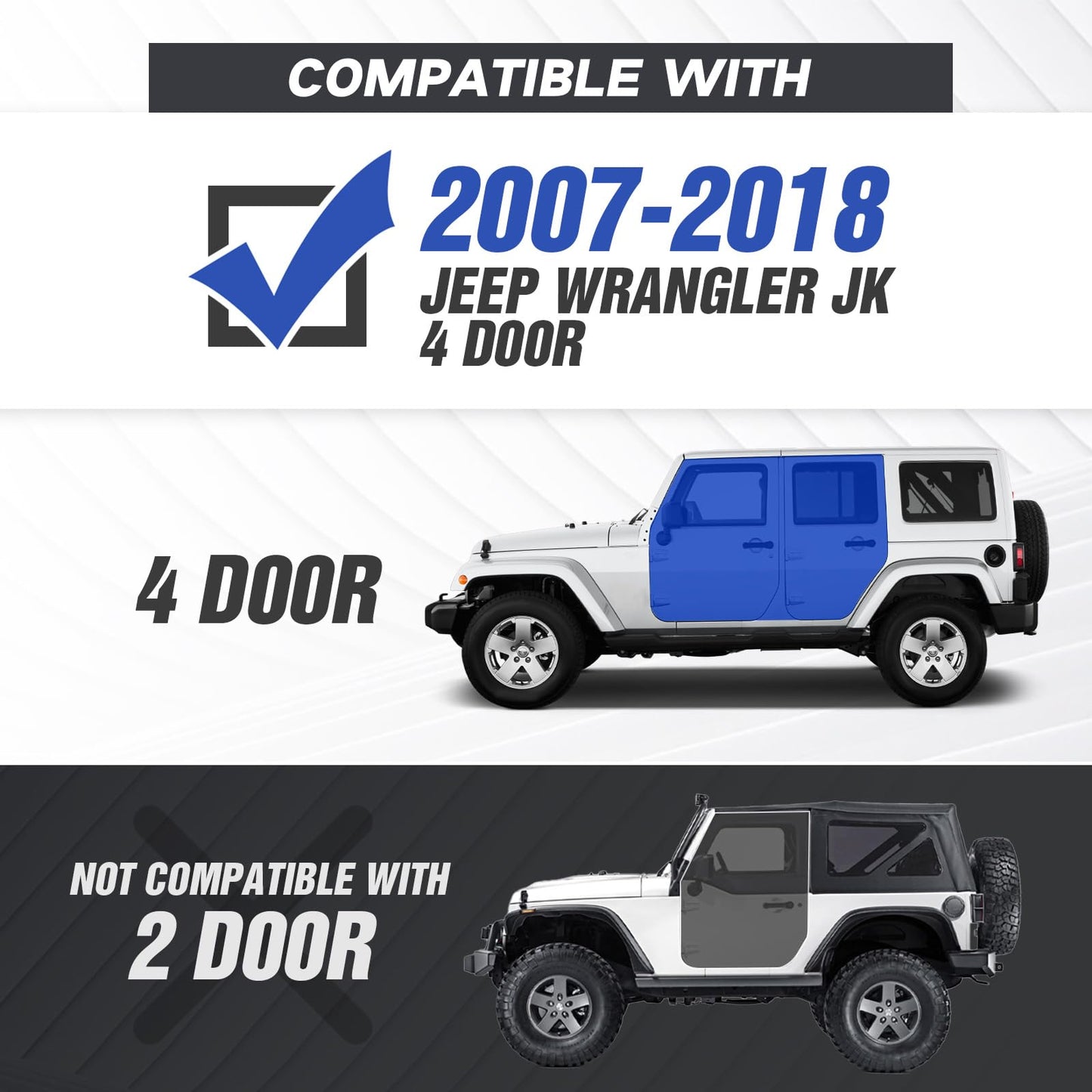 Two-Stair Black Running Boards for 2018-2026 Jeep Wrangler JL 4-Door - Rock Slider Nerf Bars