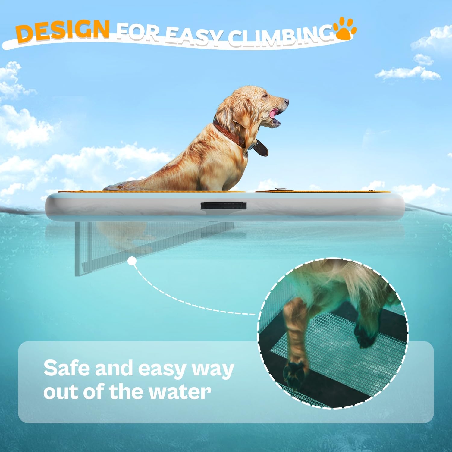 230lbs 60×40"PVC Dog Water Ramp  For Large Dogs - OHMU