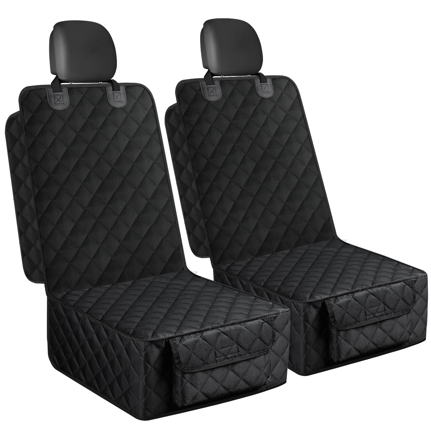 2-Pack Waterproof Dog Front Seat Covers - Full Protection w/Side Flaps, Universal for Car/Truck/SUV
