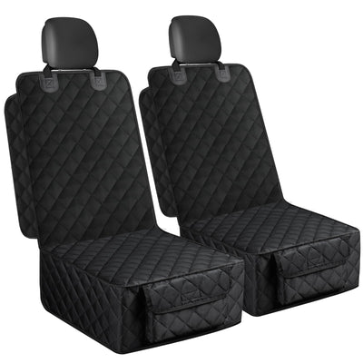 2-Pack Waterproof Dog Front Seat Covers - Full Protection w/Side Flaps, Universal for Car/Truck/SUV