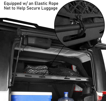 Rear Trunk Cargo Rack for 2007-2026 Jeep Wrangler JK/JL 4-Door Hardtops - Sturdy Steel Shelf