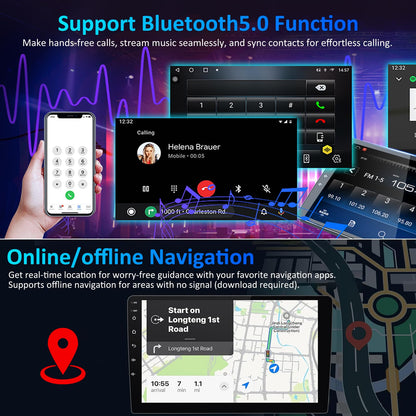 10'' Android 15 Car Stereo for Toyota Tacoma, with CarPlay/Android Auto & GPS