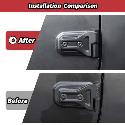 Matte Black Door Hinge Covers for Jeep Wrangler JL 4-Door