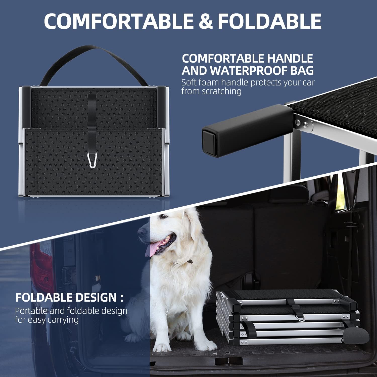 Supports up to 250 lbs Extra Wide Dog Ramps for Large Dogs - OHMU