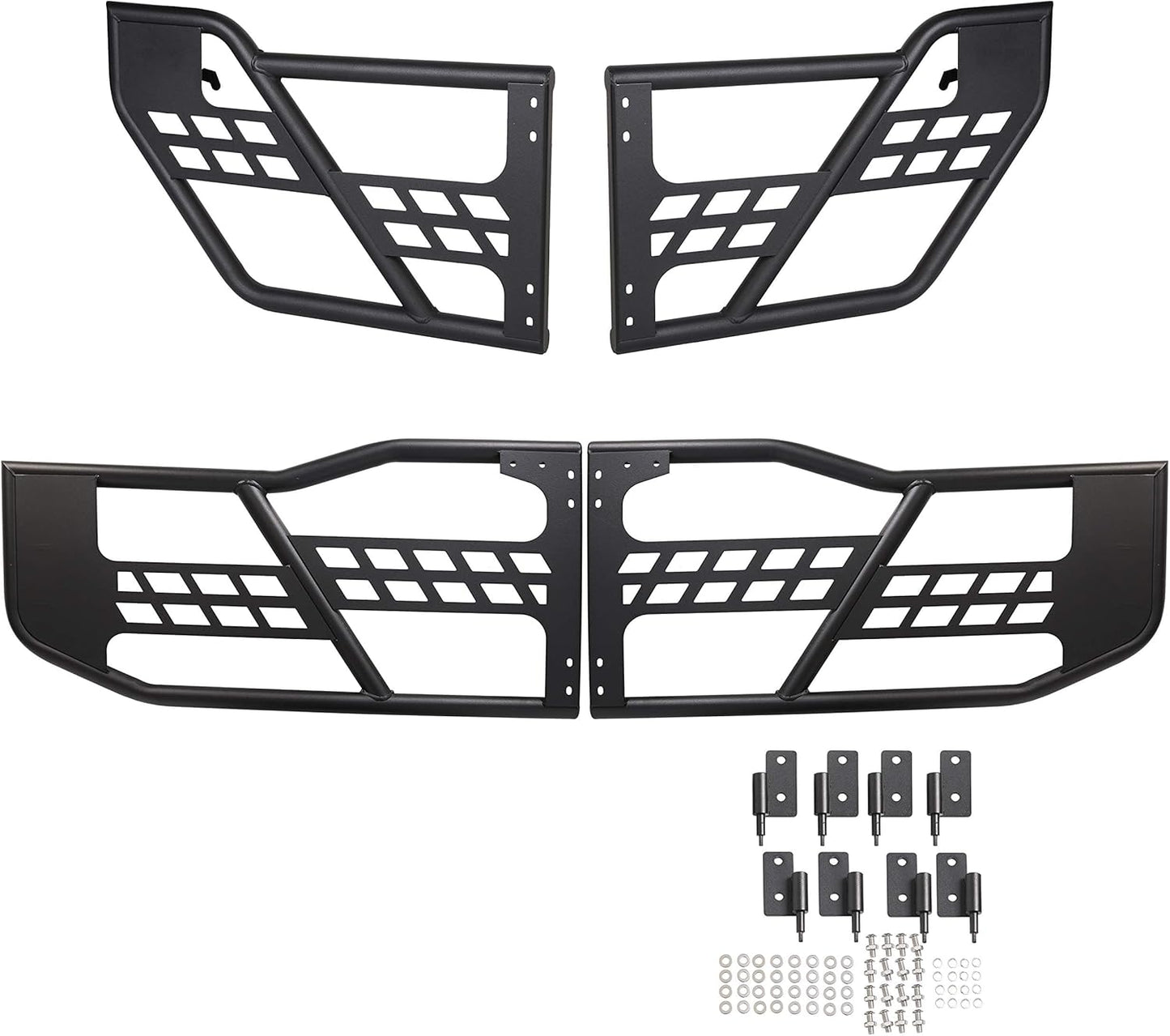 Front & Rear Tubular Half Doors for 2007-2018 Jeep Wrangler JK 4-Door