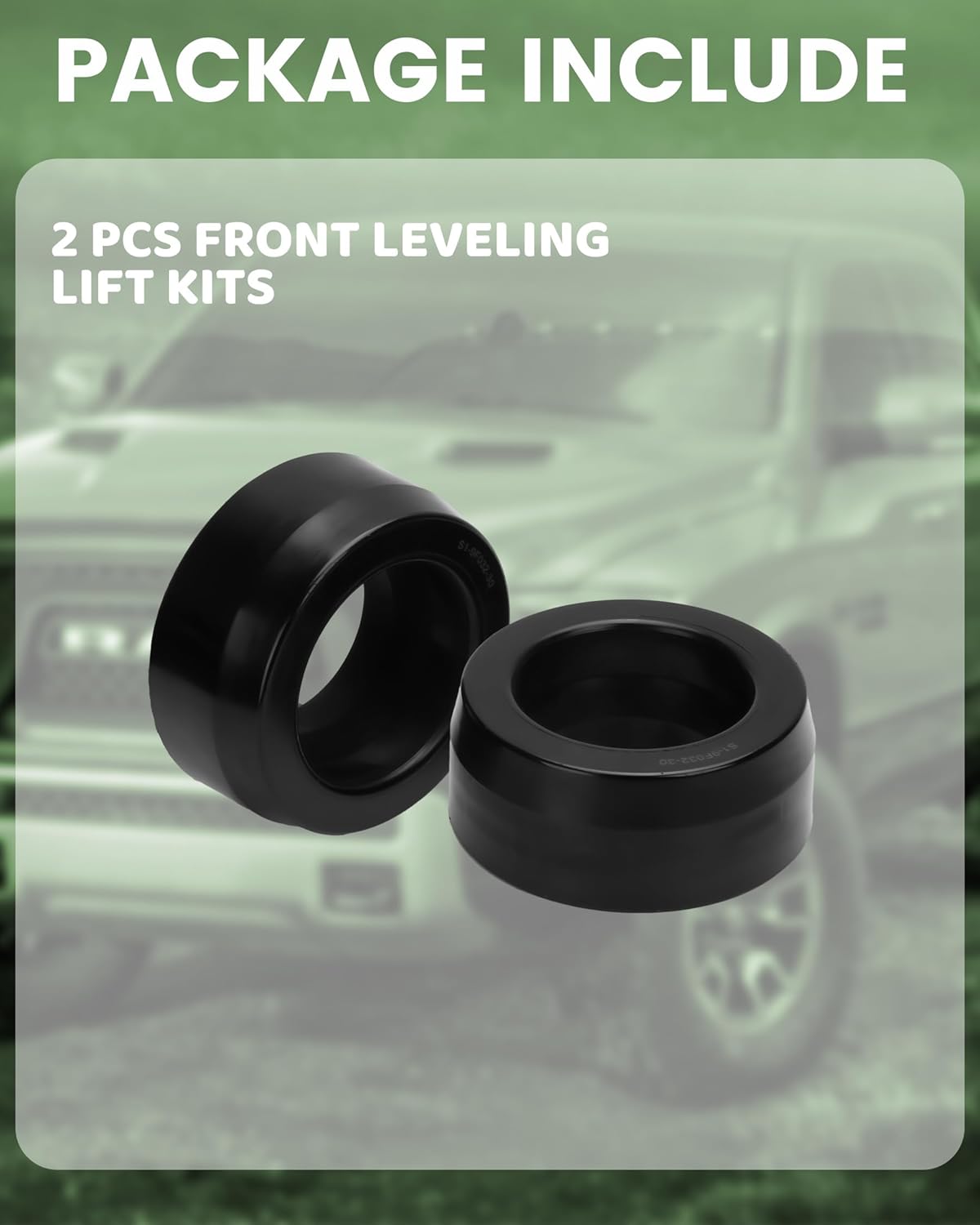 3" Front PU Leveling Spacers for 1994-2018 Ram 1500 2WD & 1994-2011 Ram 2500/3500 2WD