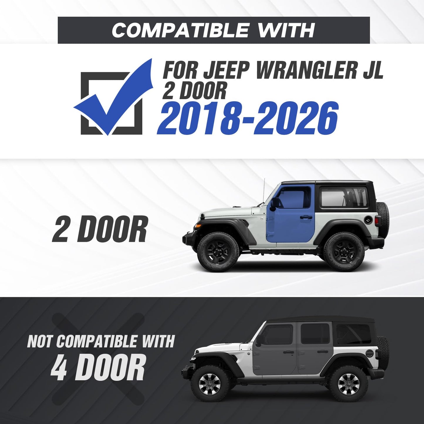 Drop Side Steps / Rock Sliders for 2018-2026 Jeep Wrangler JL 2-Door