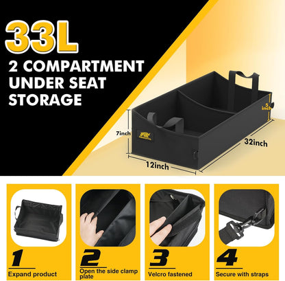 MIKKUPPA Truck Under Seat Storage - Replacement for 2015-2024 Ford F150 F250 F350, for 2 Compartments for Bench Seat Truck Tool Box Organizer Underseat Storage Bag