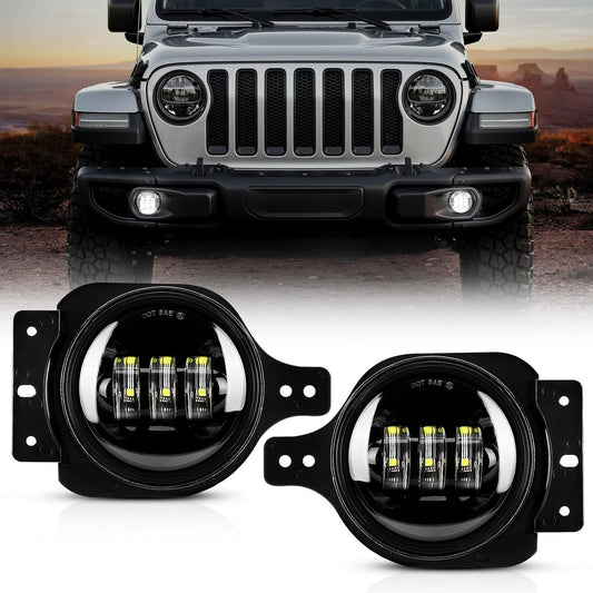 4-inch 30W Round LED Fog Lights for Jeep Wrangler JL/JLU