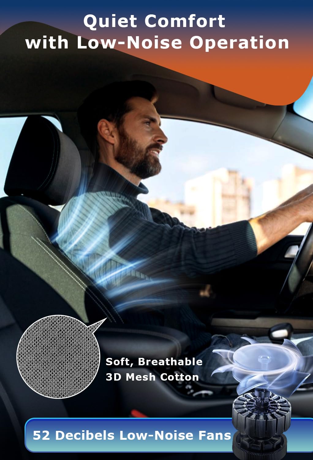 Cooling Car Seat Cushion for Trucks, SUVs – 12V Ventilated Universal Fit