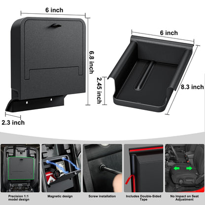 Front Under Seat Storage Organizer (2-PCS) for 2018-2026 Jeep Wrangler JL & Gladiator JT (Excludes Power Seats)