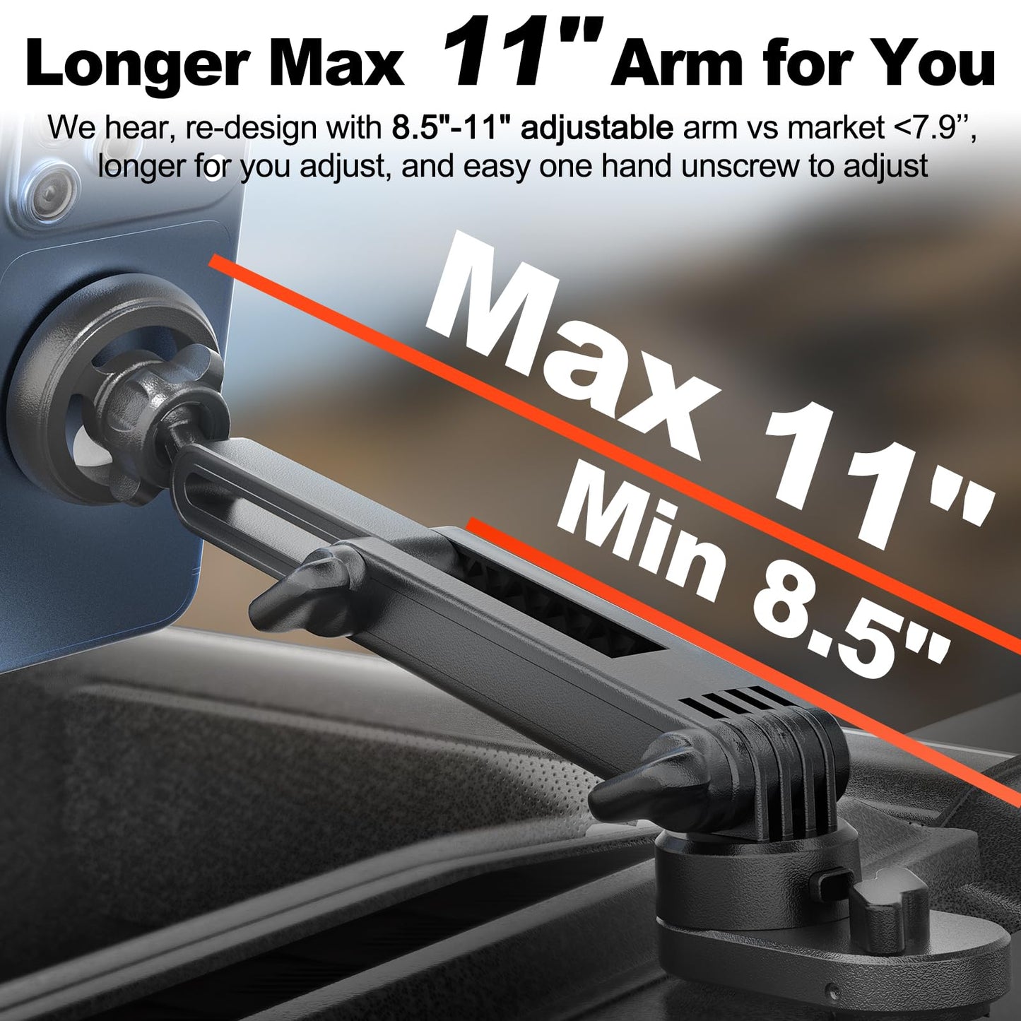 Ford Bronco Magnetic Phone Mount, Long-Adjustable, Tool-Free