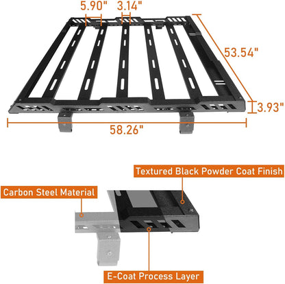 Hooke Road Overlanding Roof Rack for 2018-2025 Jeep Wrangler JL 2/4 Doors & Gladiator JT, Steel Cargo Basket for Jeep Hard Top Only