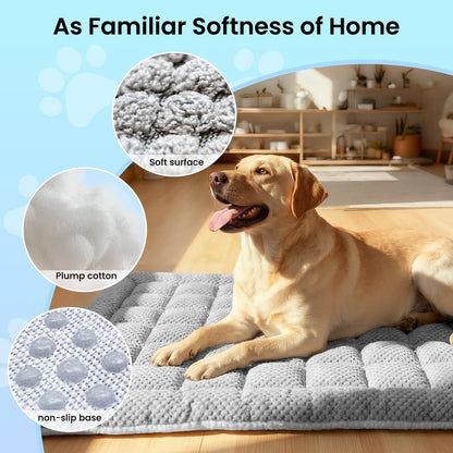 Extra-Thick Chew-Resistant Dog Bed Mat - 54"x24"x1.8" for Truck/SUV Back Seat, Grey