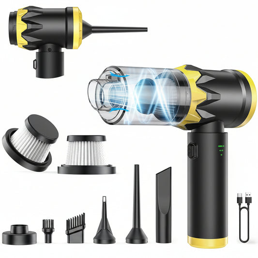 Cordless 22000Pa Handheld Vacuum/Air Duster - Brushless, Multi-Nozzle, Type-C for Car/Home/Pet Hair