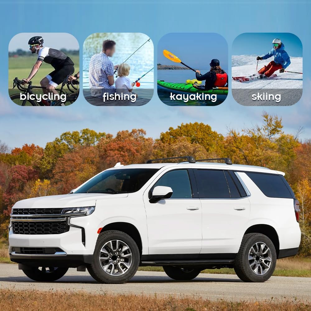 330lbs Lockable Roof Rack Cross Bars Fit for Chevrolet Tahoe,Suburban,GMC Yukon & Yukon XL, Cadillac Escalade ESV 2021 2022 2023 2024 2025 - OHMU