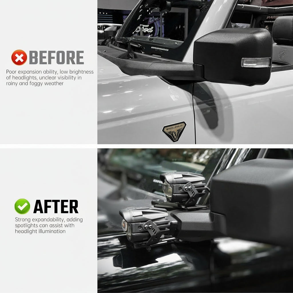 Aluminum A-Pillar Light System Mount For Ford Bronco 2021+(Not fit for Ford Bronco Sport)