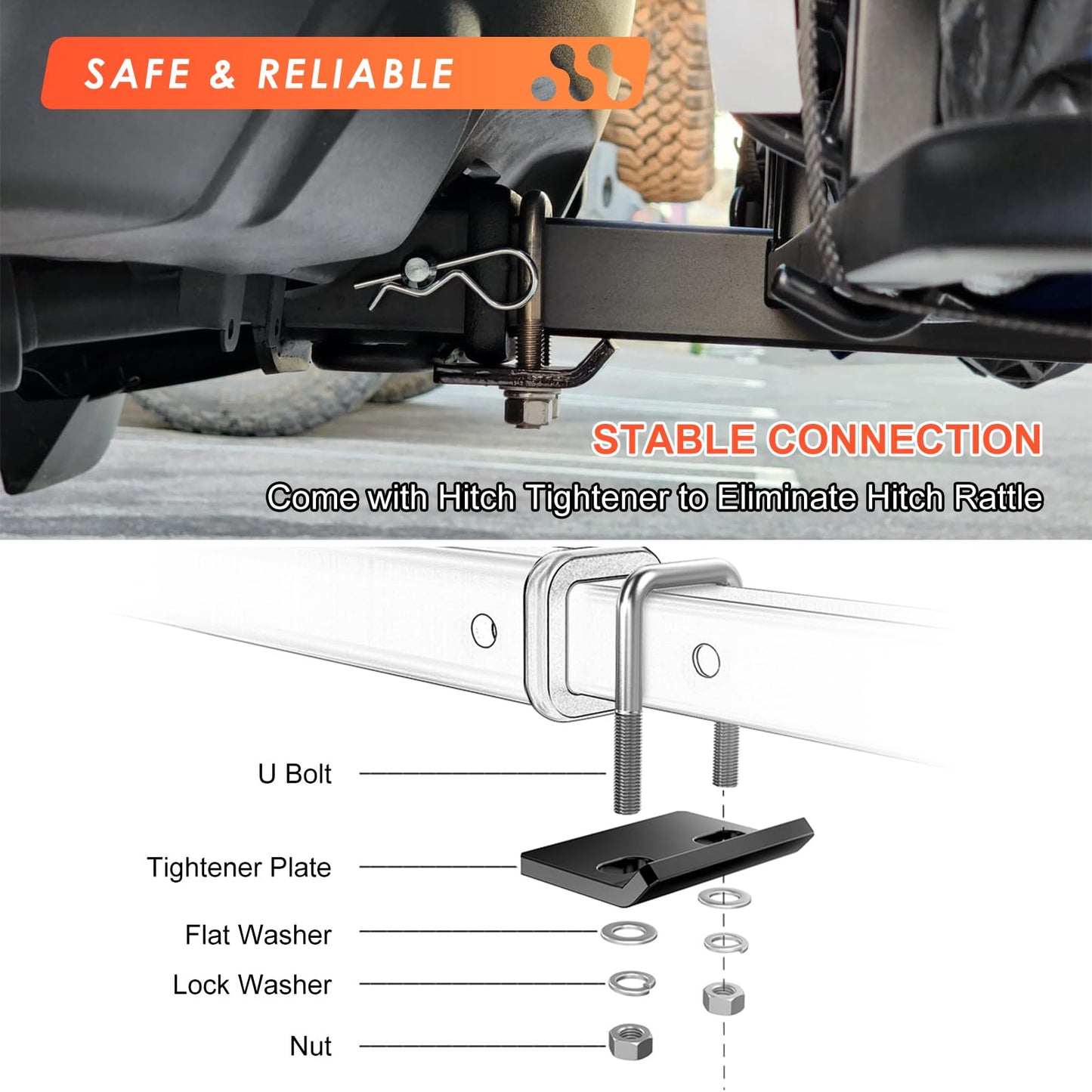 500 lb Hitch Cargo Carrier with Waterproof Bag - 53"x19" Basket, Fits 2" Receiver