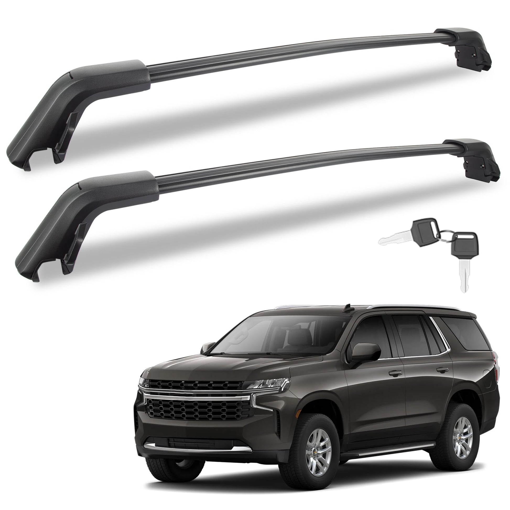 Anti-Theft 440LBS Roof Rack Cross Bars Compatible with 2021-2024 Chevrolet Tahoe, Chevy Suburban, GMC Yukon & Yukon XL, Cadillac Escalade ESV - OHMU