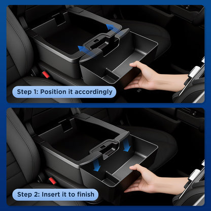 Hanging Console Organizer Tray for 2019-2026 Chevy/GMC 1500 & HD (Split-Bench Seat Only) - Black