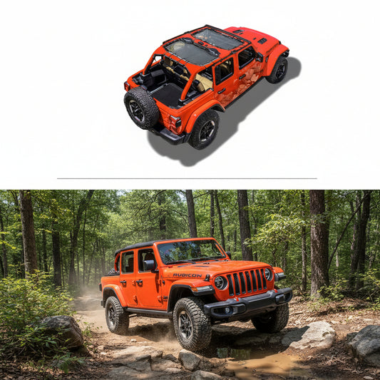 Mesh Bikini Top Sun Shade (2-Piece) for 2018-2023 Jeep Wrangler JL 4XE
