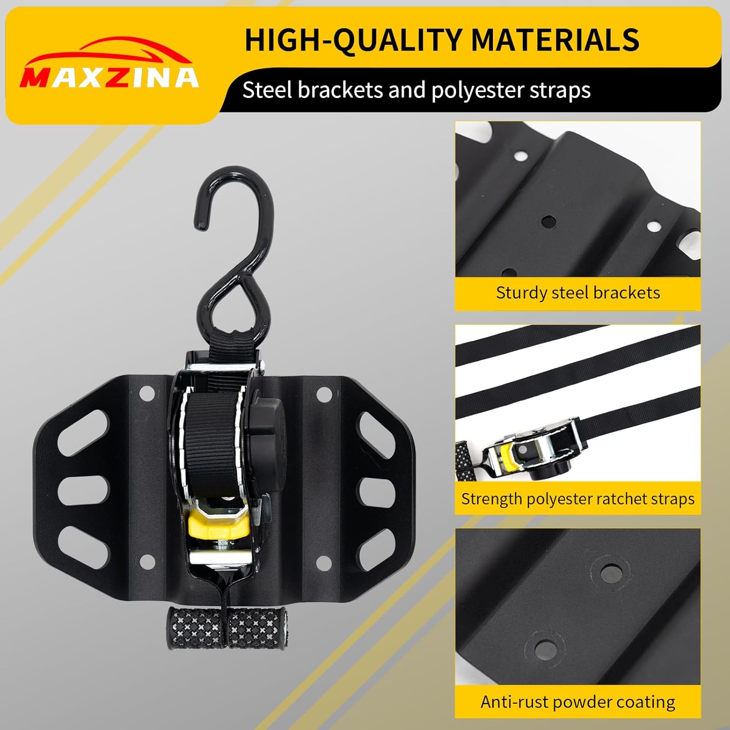 Retractable Ratchet Straps Compatible with 2015-2025 Ford F150 Retracting Straps 2PCS Auto Retract Securing Strap Tie Down System for 2024 F150 Accessories