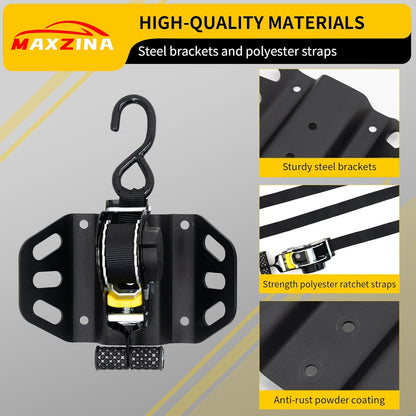 Retractable Ratchet Straps Compatible with 2015-2025 Ford F150 Retracting Straps 2PCS Auto Retract Securing Strap Tie Down System for 2024 F150 Accessories