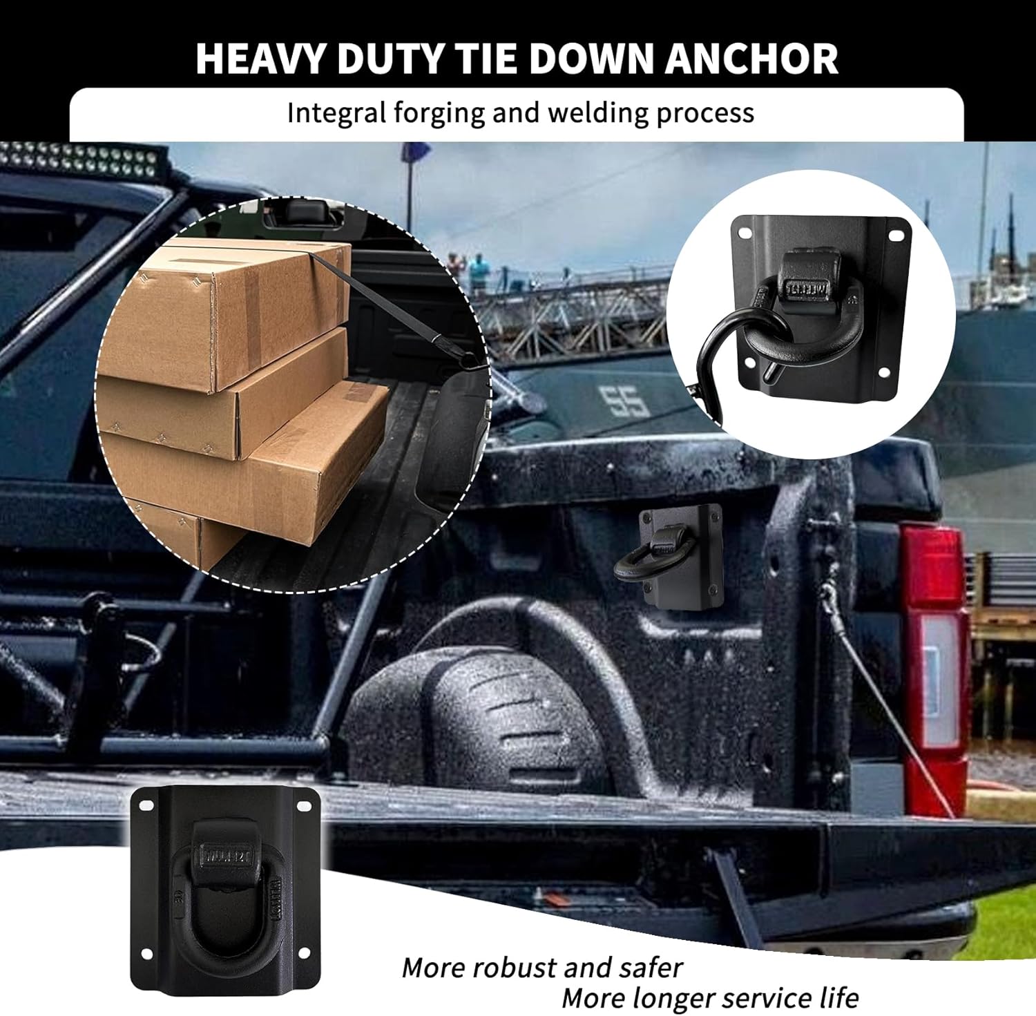 4 Pack Heavy Duty Tie Down Anchors Truck Bed Tie Downs Car Accessories Fit for 2015-2025 Ford F150 F250 F350 & Raptor 2026 Replace# FL3Z-99000A64-B & FL3Z-9928408-AB