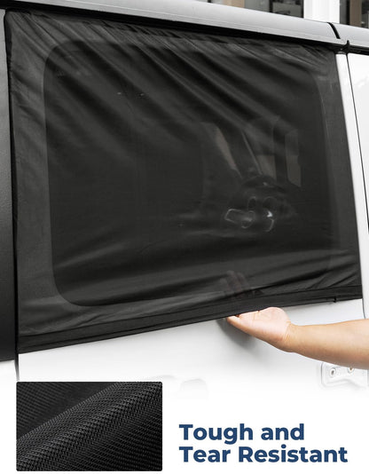 2-Piece Rear Side Window Sun Shade for 2007-2026 Jeep Wrangler 4-Door & Gladiator - Privacy Screen