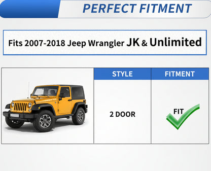 Steel Flat Front & Rear Fender Flares (4-PCS) for 2007-2018 Jeep Wrangler JK