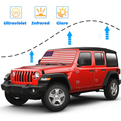 Upgrade Foldable Windshield Sun Shade for 2018-2023 Jeep Wrangler JL