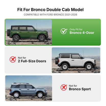 Aluminum Running Boards for 2021-2026 Ford Bronco 4-Door - Anti-Slip Side Steps