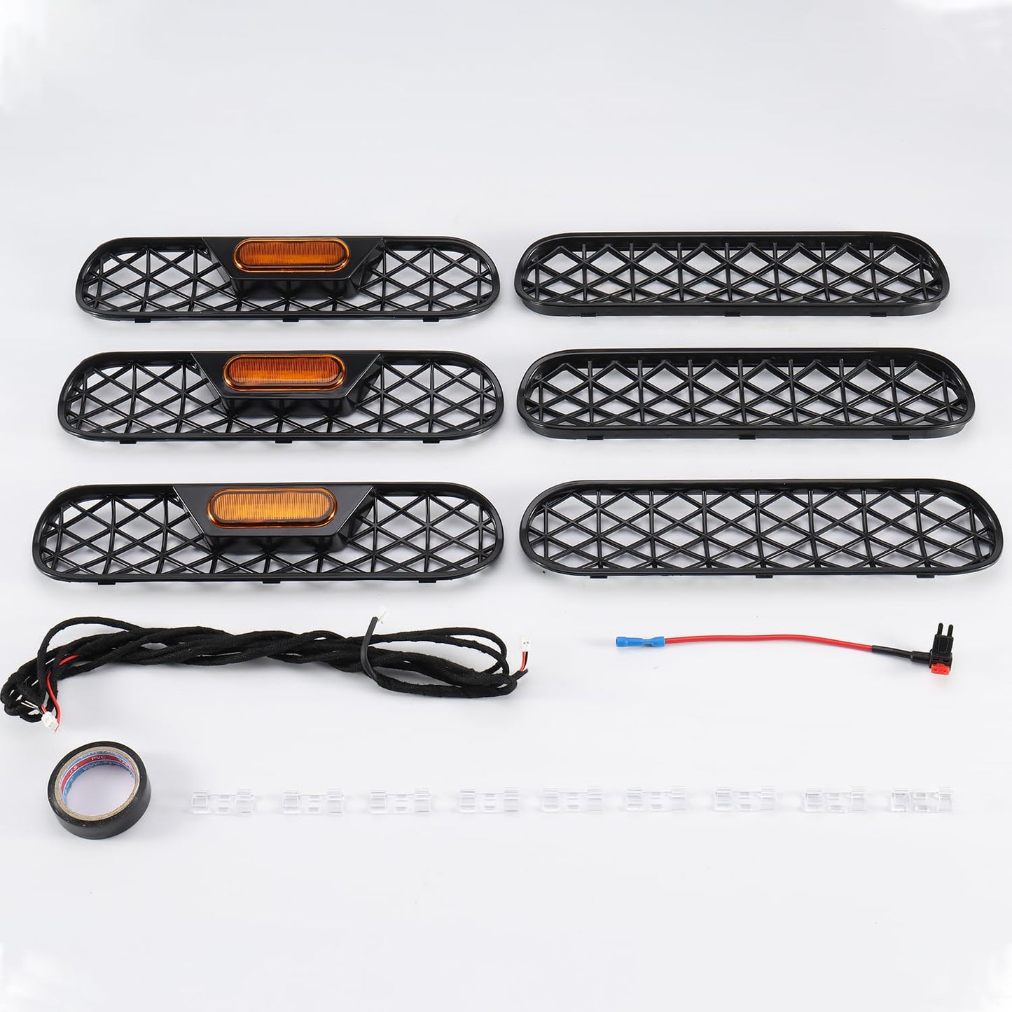 Bronco Amber Light Grill Inserts, Waterproof
