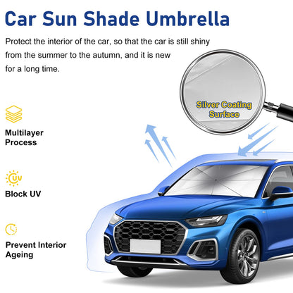 Foldable Car Windshield Sun Shade Umbrella, Large