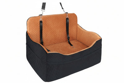 4" Raised Foam Dog Booster Seat - Safety Leash, Washable Cover for Medium/Large Dogs (Car/Truck/SUV)