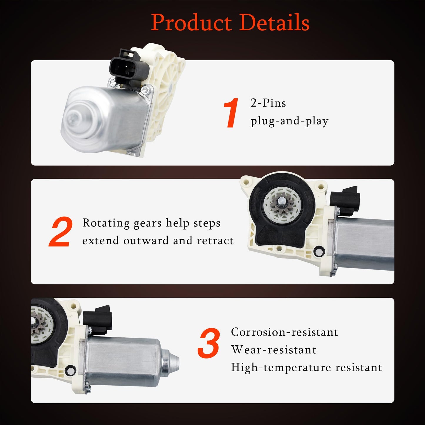 Electric Running Board Motor Kit, GM/Dodge/Hummer Compatible