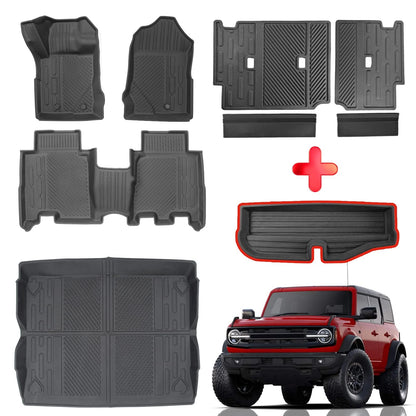 Floor Mats & Cargo Liner Set for 2021-2026 Ford Bronco 4-Door (Excludes Sport)