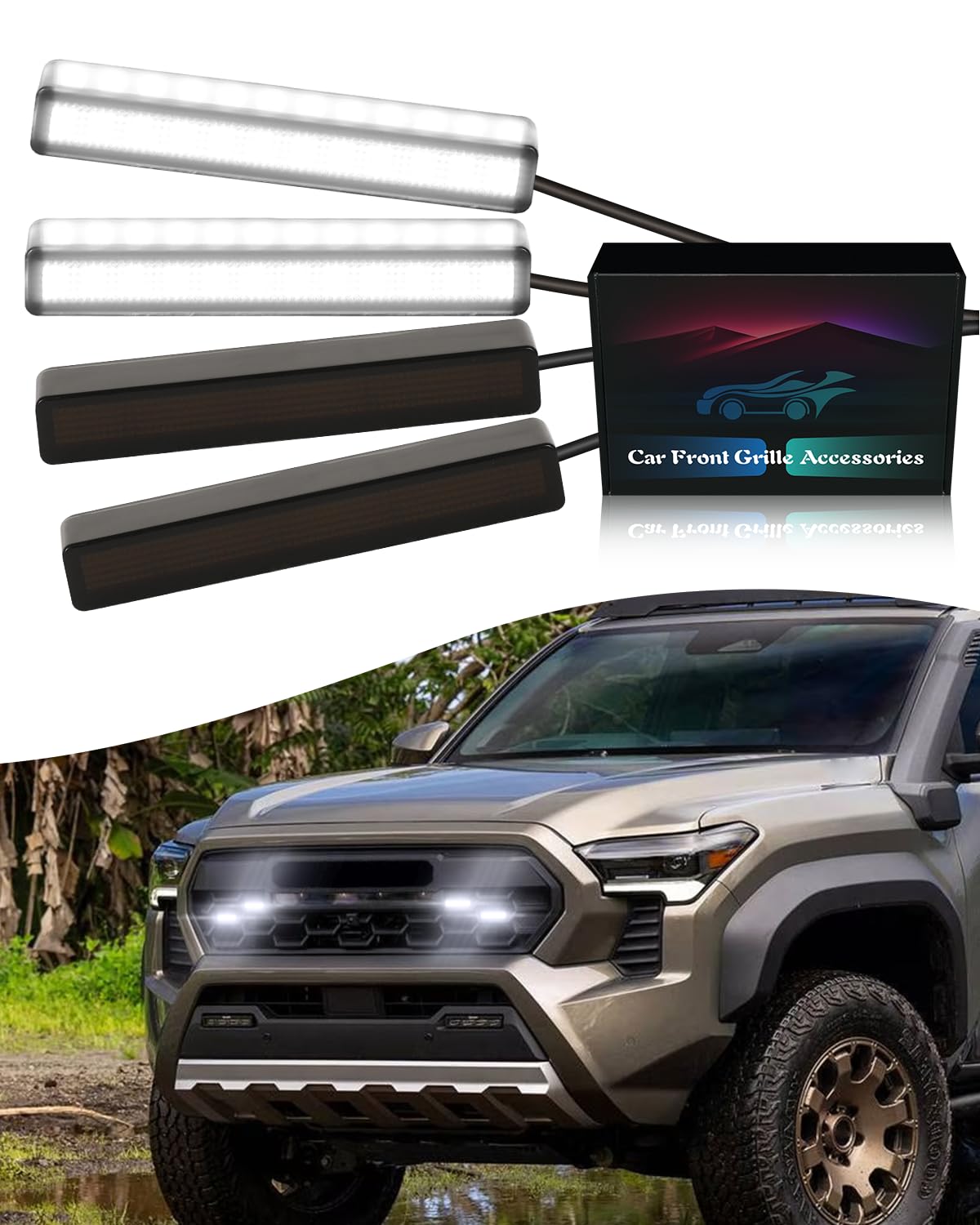 LED Front Grill Lights for Toyota Tacoma 2024-2026, 4Pcs-Amber Lights