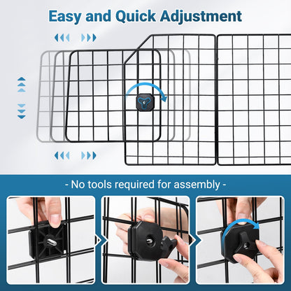 Triple-Folding Adjustable Dog Barrier - Heavy-Duty Wire Mesh for SUV/Van Cargo Area, Universal Fit