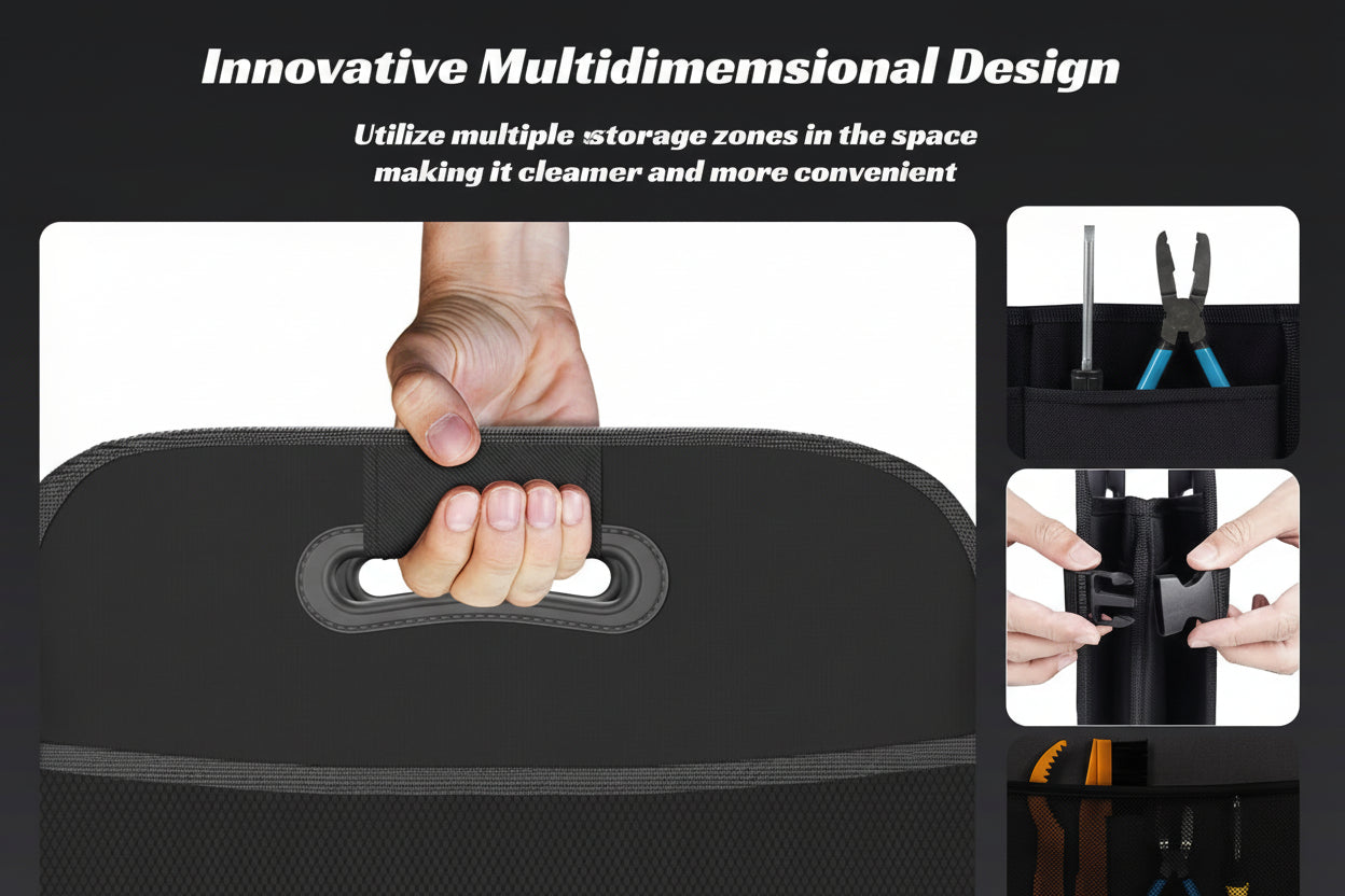 70L Collapsible Trunk Organizer with 11 Pockets - SUV/Truck Storage (Black)