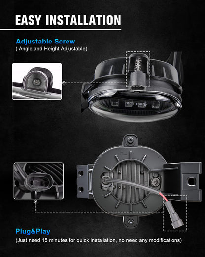 Pair Chrome LED Fog Lights for 2002-2008 Ram 1500 & 2003-2008 Ram 2500/3500
