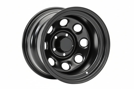 Circle 8 Classic 17" Steel Wheel - Satin Black, Fits Jeep Wrangler & Gladiator