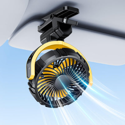 Portable Rechargeable Car Fan for Back Seat & Stroller, Quiet 360° Rotation