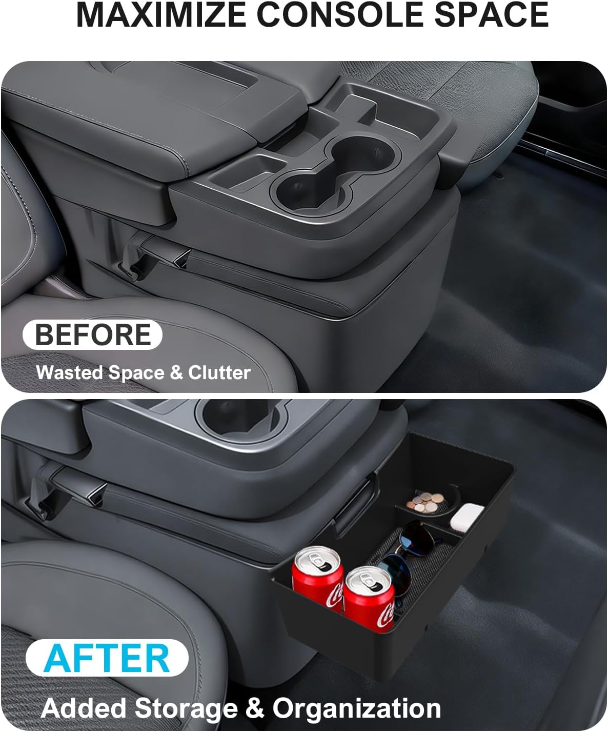 Hanging Console Organizer Box for 2019-2026 Chevy/GMC 1500 & HD (Split-Bench Seat Only) - Multi-Compartment